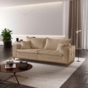 Ver imagem 1 de Sofá Matrix 02 Módulos de 90cm B25cm Meu Sofá Online A226 Linho Bege