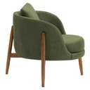 Ver imagem 7 de Poltrona Sala de Estar Austin Base Madeira Castanho Bouclé Verde - Nexta Casa