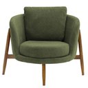 Ver imagem 6 de Poltrona Sala de Estar Austin Base Madeira Castanho Bouclé Verde - Nexta Casa