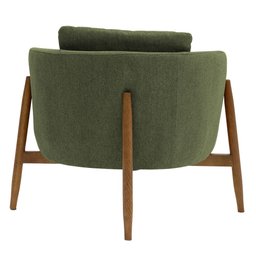 Poltrona Sala de Estar Austin Base Madeira Castanho Bouclé Verde - Nexta Casa - 8
