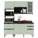 Ver imagem 2 de Armário de Cozinha Completa Modulada Reta 6 Peças 180cm Cz1203 Begônia Tecnomóbili