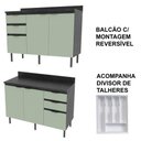 Ver imagem 5 de Armário de Cozinha Completa Modulada Reta 6 Peças 180cm Cz1203 Begônia Tecnomóbili