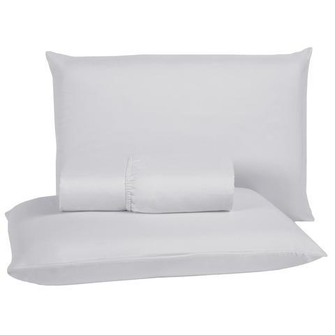 Kit Lençol Casal 400 Fios Poliéster 3 Peças Jogo Forro de Cama Box Extra Macio:branco