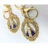 4 Chaveiros Mosquetão Aparecida Manta Azul Strass Dourado - 3