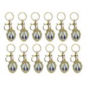 Ver imagem 4 de 4 Chaveiros Mosquetão Aparecida Manta Azul Strass Dourado