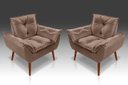 Ver imagem 1 de Kit c/ 2 Poltronas Decorativa Opala Suede Capuccino- RV Decora