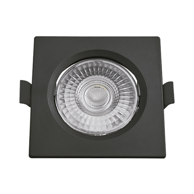 Spot de Led Embutir Alltop Mr11 Quadrado 3w Preto Bivolt Taschibra 3000k Luz Quente