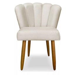 Kit Cadeira Pétala Sala de Estar, Salão Beleza, Luxo Conforto e Elegância - Suede- (bege) - Jrc Móve - 4