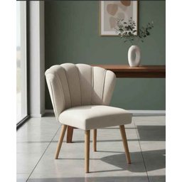 Kit Cadeira Pétala Sala de Estar, Salão Beleza, Luxo Conforto e Elegância - Suede- (bege) - Jrc Móve - 6
