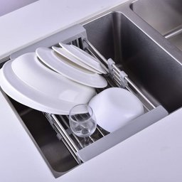 Cesto Escorredor Inox Cuba Ajustável de Pia Extensível Cor Prata - Brinovar - 7