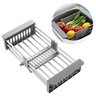 Cesto Escorredor Inox Cuba Ajustável de Pia Extensível Cor Prata - Brinovar - 1
