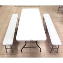 Ver imagem 2 de Banco Maleta 4 Lugares Dobrável 180x28x43cm Cor Branca