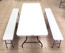 Ver imagem 2 de Banco Maleta 4 Lugares Dobrável 180x28x43cm Cor Branca