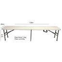 Ver imagem 3 de Banco Maleta 4 Lugares Dobrável 180x28x43cm Cor Branca