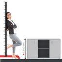 Ver imagem 5 de Armário Credenza 2 Portas Pivotante P25 Cinza/Grafito