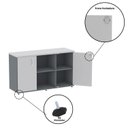 Ver mais imagens de Armário Credenza 2 Portas Pivotante P25 Cinza/Grafito