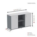 Ver imagem 4 de Armário Credenza 2 Portas Pivotante P25 Cinza/Grafito