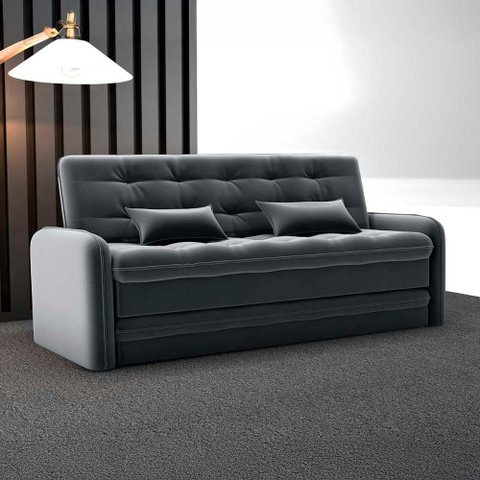Sofá Cama Reclinável 3 Lugares Casal com Bicama Auxiliar Madalena Matrix