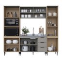 Ver imagem 7 de Cozinha Completa Modulada 4 Peças com Paneleiro e Torre Quente Lavínia Marrom/Imperial/Fumê