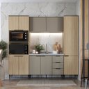 Ver imagem 1 de Cozinha Completa Modulada 4 Peças com Paneleiro e Torre Quente Lavínia Marrom/Imperial/Fumê