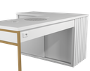 Ver imagem 1 de Mesa Nails Premium Ripado 167x117cm com Aspirador e Pé de Ferro - Branca