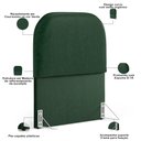 Ver imagem 5 de Cabeceira Cama Box 100cm Lanna com Puff Recamier Doha W01 Couríssimo Verde - Lyam Decor