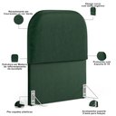 Ver mais imagens de Cabeceira Cama Box 100cm Lanna com Puff Recamier Doha W01 Couríssimo Verde - Lyam Decor