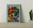 Ver imagem 1 de Quadro Decorativo Escola Hogwarts Madeiro + Vidro 33x25 Sala:azul