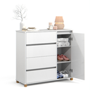 Ver imagem 5 de Cômoda Branco Brilho com Sapateira e Gaveteiro em Madeira