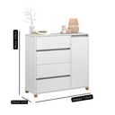 Ver imagem 3 de Cômoda Branco Brilho com Sapateira e Gaveteiro em Madeira