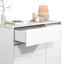 Ver imagem 4 de Cômoda Branco Brilho com Sapateira e Gaveteiro em Madeira