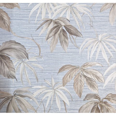 Papel de Parede Poet Chart 5 Luxo Flolhas Azul