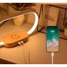 Luminária de Mesa Led Dimerizável Carregador Celular por Indução e Usb e Relógio Digital - 5