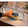 Luminária de Mesa Led Dimerizável Carregador Celular por Indução e Usb e Relógio Digital - 2