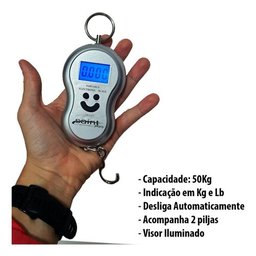 Balança Mala Viagem Visor Digital - Prateado - 3
