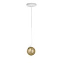 Ver imagem 3 de Lustre Pendente On Ly - Branco com Globo de Vidro Âmbar