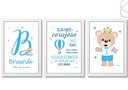 Ver imagem 2 de Quadrinho Decorativo Infantil Ursinho Príncipe 20x30:preta
