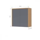 Ver imagem 3 de Armário Aéreo 2 Portas Nesher Condessa 80cm Carvalho Titânio