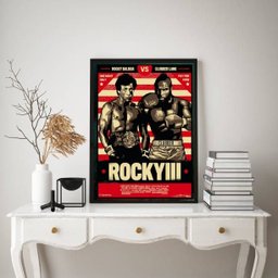 Quadro Decorativo Rocky Balboa iii 33x24cm - com Vidro:madeira Branca - 1 Quadro Decorativo Rocky Balboa iii 33x24cm - com Vidro:madeira Branca - 1