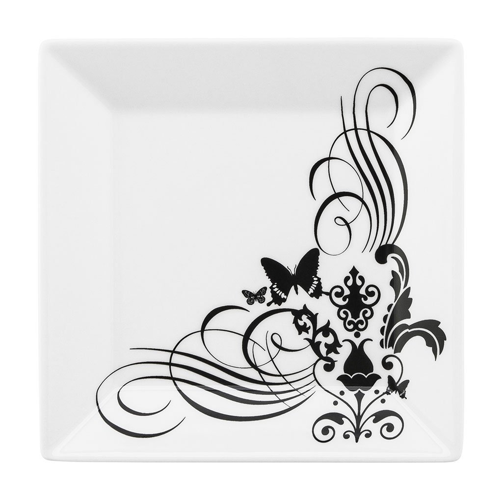 Kit 4 Pratos de Sobremesa Quartier Tattoo Oxford® Porcelana 20cm