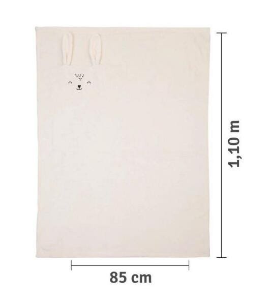 Cobertor Bebê Microfibra Ursinho Creme 1,10m X 85cm Papi - 2