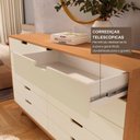 Ver imagem 5 de Cômoda para Quarto 10 Gavetas MDF Alice Yescasa Marrom/Off White/Castanho