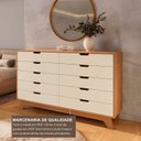 Ver imagem 4 de Cômoda para Quarto 10 Gavetas MDF Alice Yescasa Marrom/Off White/Castanho
