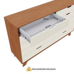 Cômoda Alice 10 Gavetas em 100% Mdf - 7