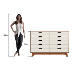 Cômoda Alice 10 Gavetas em 100% Mdf - 8