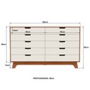 Ver imagem 3 de Cômoda para Quarto 10 Gavetas MDF Alice Yescasa Marrom/Off White/Castanho