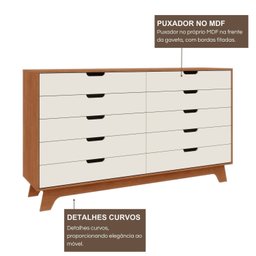 Cômoda Alice 10 Gavetas em 100% Mdf - 6