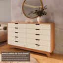 Ver imagem 4 de Cômoda para Quarto 10 Gavetas MDF Alice Yescasa Marrom/Off White/Castanho