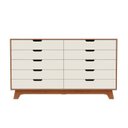 Ver imagem 2 de Cômoda para Quarto 10 Gavetas MDF Alice Yescasa Marrom/Off White/Castanho