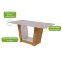 Ver imagem 2 de Conjunto Sala de Jantar Mesa Apogeu 170 Tampo Vidro Off White com 6 Cadeiras Laini - Lopas Amendoa C